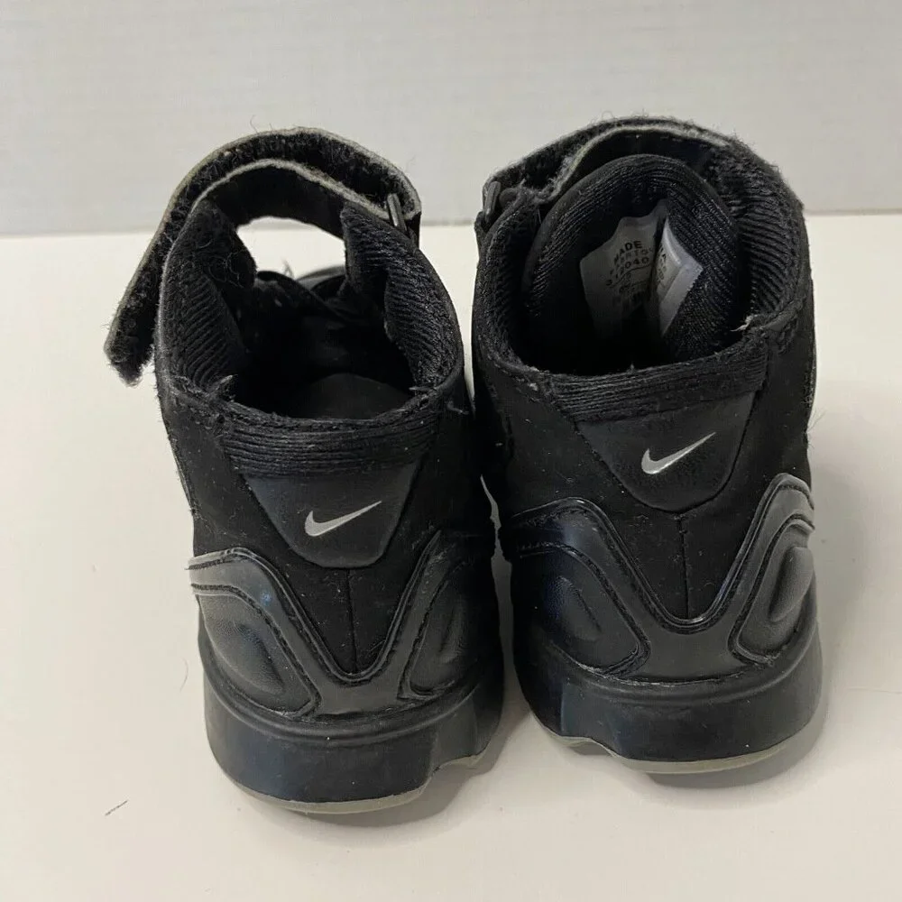 Nike black leather suede hook‎ & loop sneakers shoes walk unisex baby toddler 6C